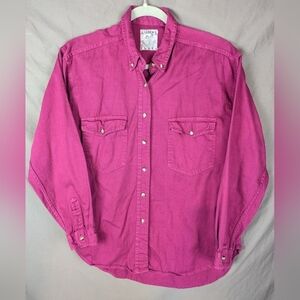 Andrew's Blues medium 100% cotton fuchia long sleeve shirt women's